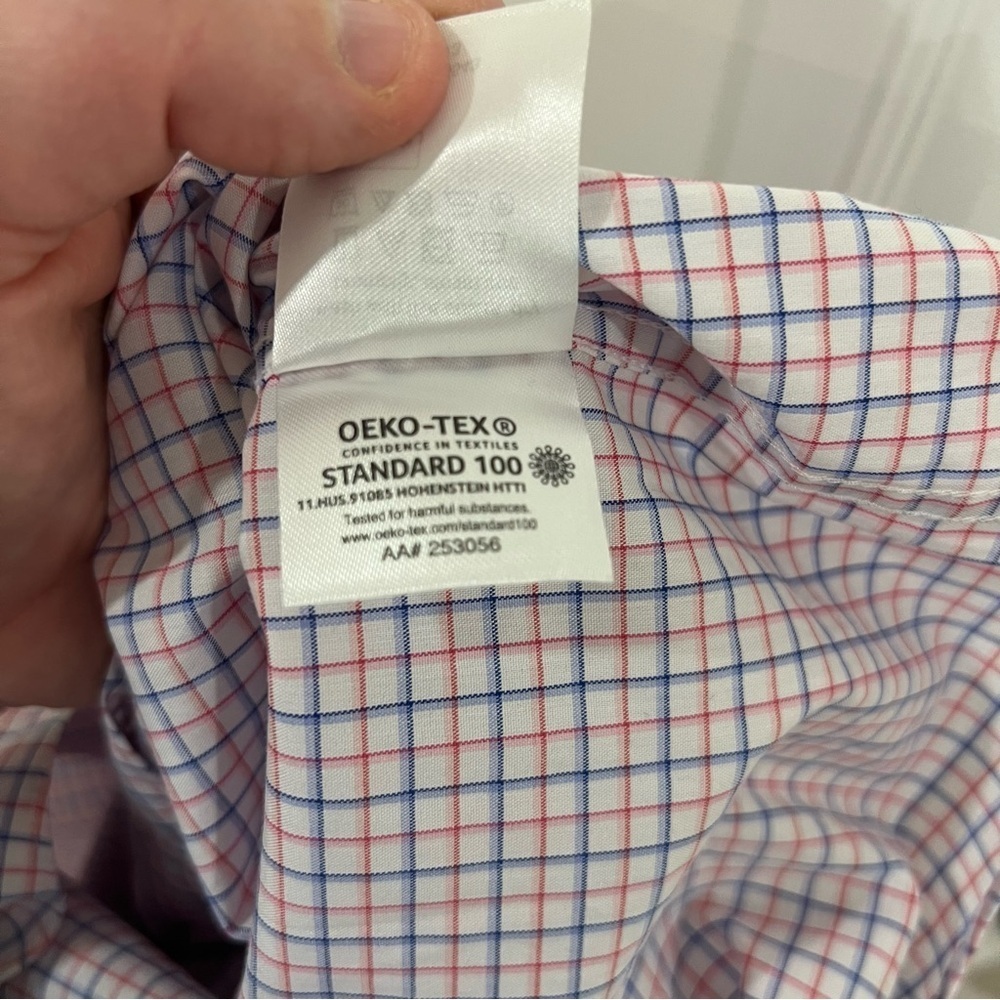 LAUREN RALPH LAUREN Check Button Down Blue Pink Mens Size XL Neck: 17 1/2 34/35 - Picture 7 of 7